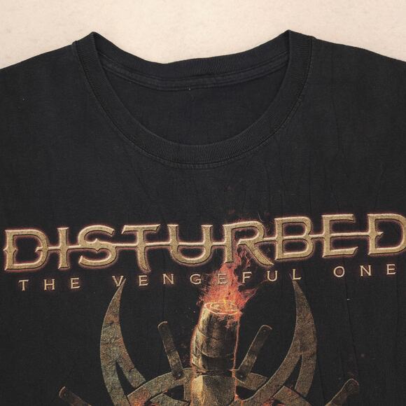 Disturbed The Vengeful One Band Crew Neck Short Sleeve Shirt Mens Size L Black - Picture 1 of 9